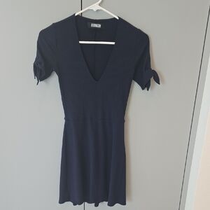 Reformation Navy Ribbed Knit Dress